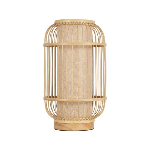 GLOBOSTAR® TULUM 02001 Boho Επιτραπέζιο Φωτιστικό Πορτατίφ με Ντουί 1 x E27 AC 220-240V IP20 – Μπεζ – Μ20 x Π20 x Υ32cm