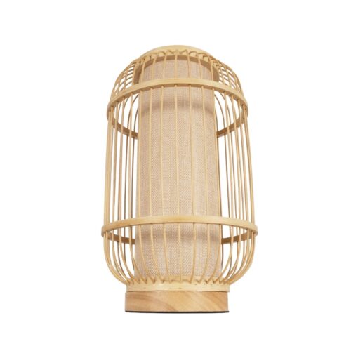 GLOBOSTAR® TULUM 02001 Boho Επιτραπέζιο Φωτιστικό Πορτατίφ με Ντουί 1 x E27 AC 220-240V IP20 – Μπεζ – Μ20 x Π20 x Υ32cm
