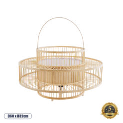 GLOBOSTAR® SORENIA 02004 Boho Επιδαπέδιο Φωτιστικό με Ντουί 1 x E27 AC 220-240V IP20 - Μπεζ - Μ60 x Π60 x Υ32cm