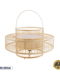 GLOBOSTAR® SORENIA 02004 Boho Επιδαπέδιο Φωτιστικό με Ντουί 1 x E27 AC 220-240V IP20 - Μπεζ - Μ60 x Π60 x Υ32cm