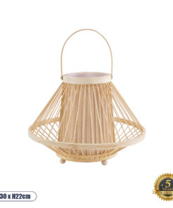 GLOBOSTAR® CATHY 02006 Boho Επιτραπέζιο Φωτιστικό Πορτατίφ με Ντουί 1 x E27 AC 220-240V IP20 - Μπεζ - Μ30 x Π30 x Υ22cm