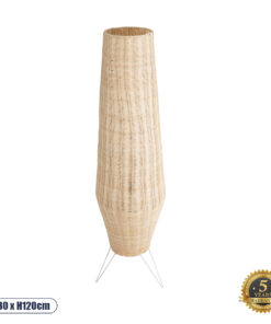 GLOBOSTAR® BOLSON 02013 Boho Επιδαπέδιο Φωτιστικό με Ντουί 1 x E27 AC 220-240V IP20 - Μπεζ & Λευκό - Μ30 x Π30 x Υ120cm