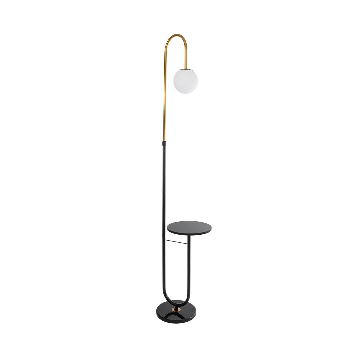 GLOBOSTAR® CORDELIA 02024 Μοντέρνο Επιδαπέδιο Φωτιστικό με Ντουί 1 x E27 AC 220-240V IP20 - Μαύρο & Χρυσό - Μ30 x Π38 x Υ180cm - Image 2