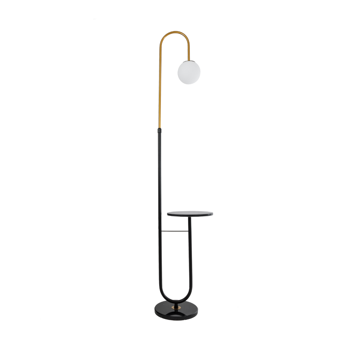 GLOBOSTAR® CORDELIA 02024 Μοντέρνο Επιδαπέδιο Φωτιστικό με Ντουί 1 x E27 AC 220-240V IP20 - Μαύρο & Χρυσό - Μ30 x Π38 x Υ180cm - Image 3