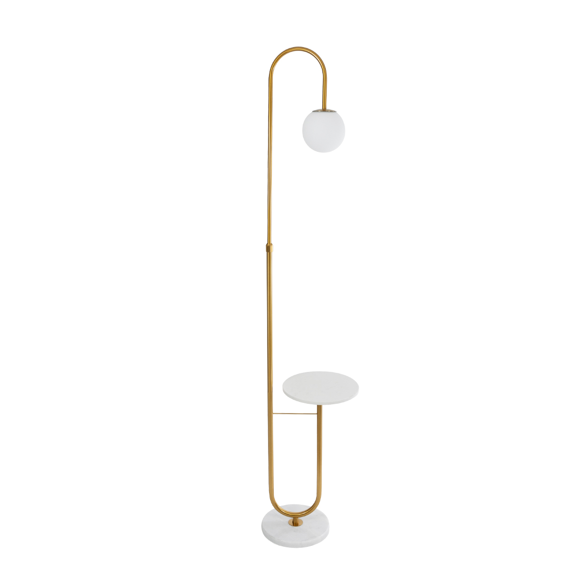 GLOBOSTAR® CORDELIA 02025 Μοντέρνο Επιδαπέδιο Φωτιστικό με Ντουί 1 x E27 AC 220-240V IP20 - Χρυσό & Λευκό - Μ30 x Π38 x Υ180cm - Image 4