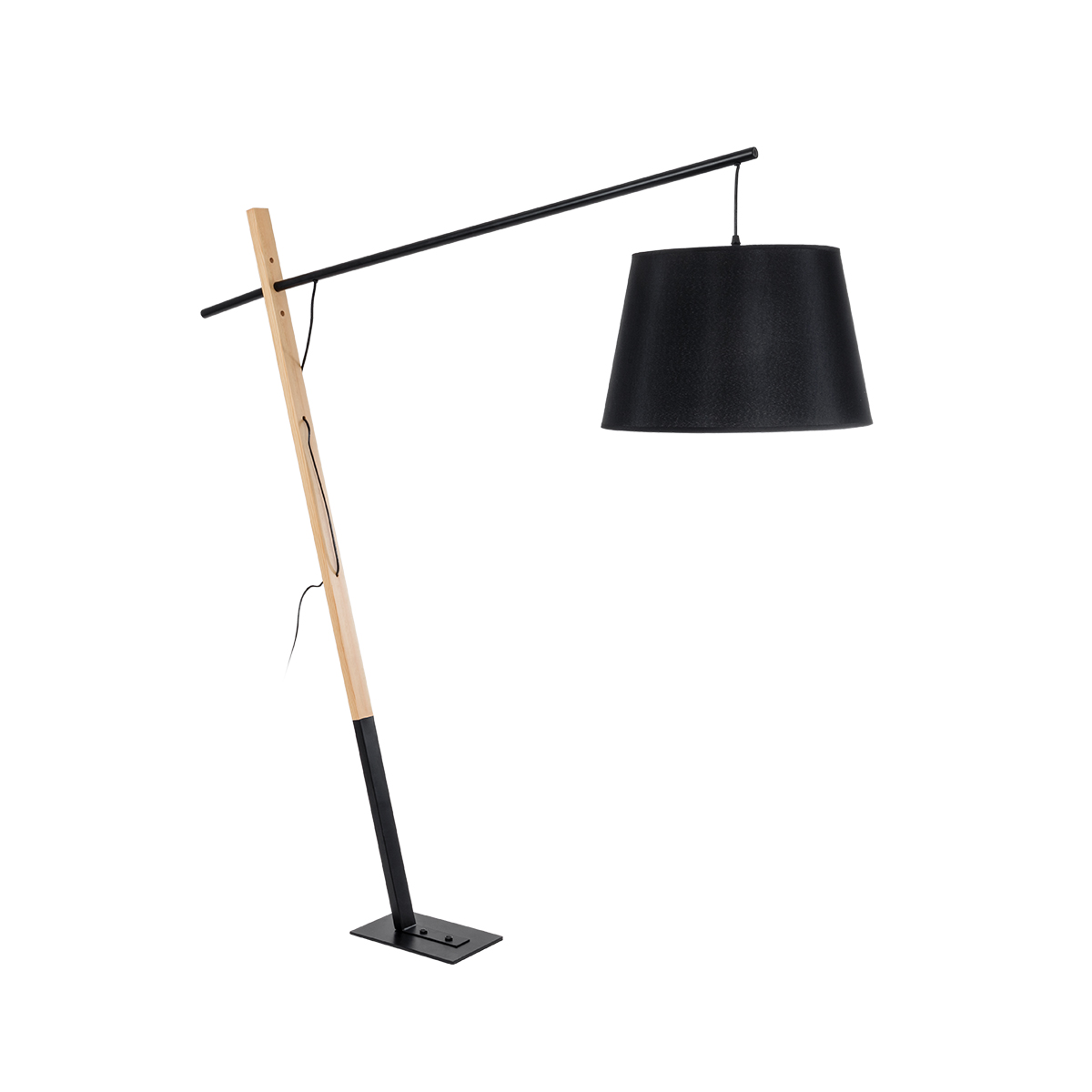 GLOBOSTAR® KELSIE 02029 Μοντέρνο Επιδαπέδιο Φωτιστικό με Ντουί 1 x E27 AC 220-240V IP20 - Μαύρο & Μπεζ - Μ40 x Π125 x Υ140cm - Image 2