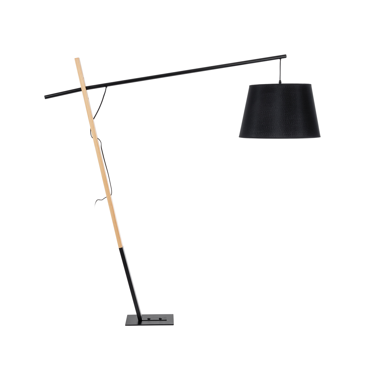 GLOBOSTAR® KELSIE 02029 Μοντέρνο Επιδαπέδιο Φωτιστικό με Ντουί 1 x E27 AC 220-240V IP20 - Μαύρο & Μπεζ - Μ40 x Π125 x Υ140cm - Image 4