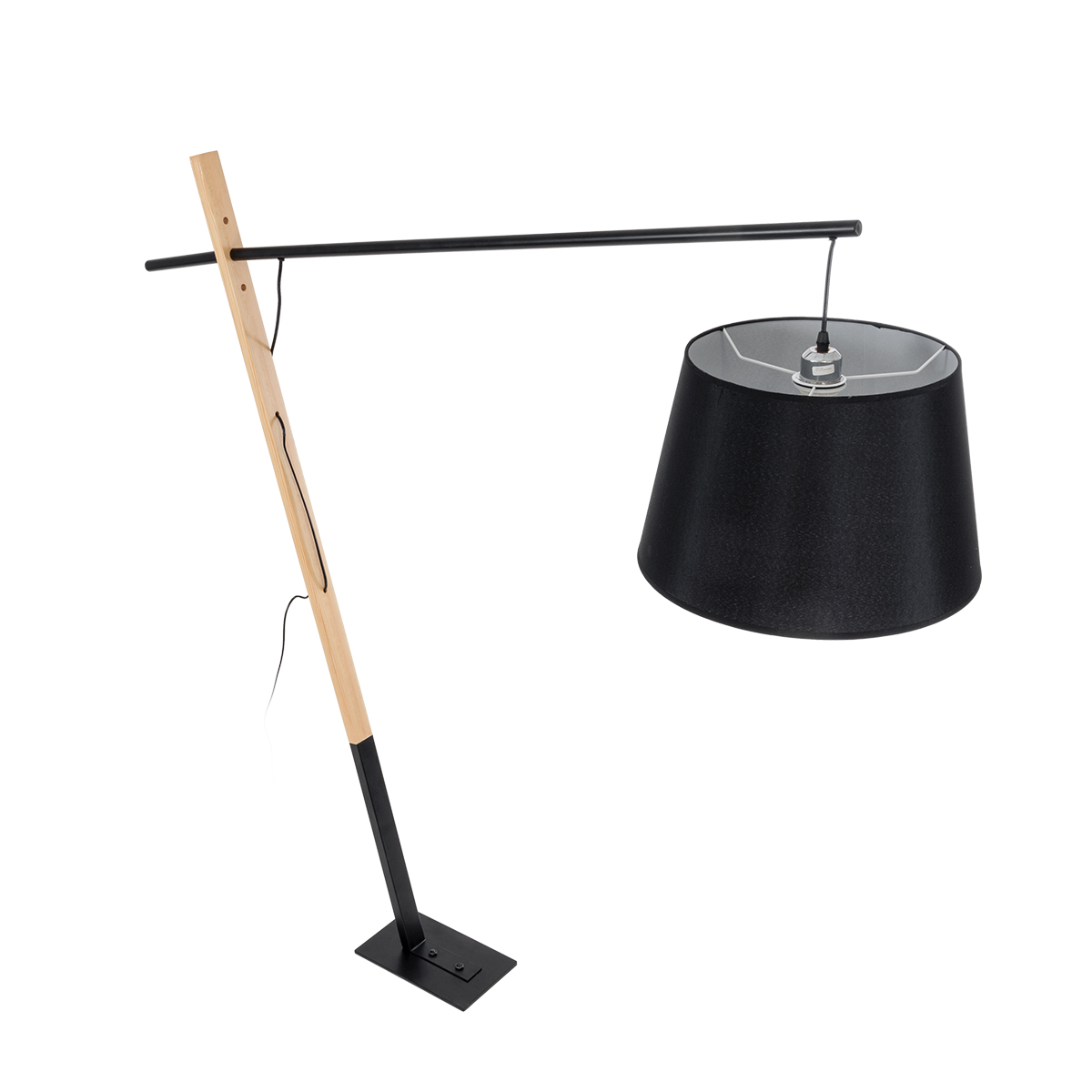 GLOBOSTAR® KELSIE 02029 Μοντέρνο Επιδαπέδιο Φωτιστικό με Ντουί 1 x E27 AC 220-240V IP20 - Μαύρο & Μπεζ - Μ40 x Π125 x Υ140cm - Image 5