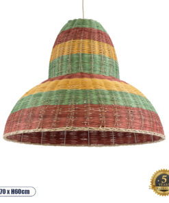 GLOBOSTAR® CABALLEROS 02058 Boho Κρεμαστό Φωτιστικό Οροφής με Ντουί 1 x E27 AC 220-240V IP20 - Πολύχρωμο - Μ70 x Π70 x Υ60cm
