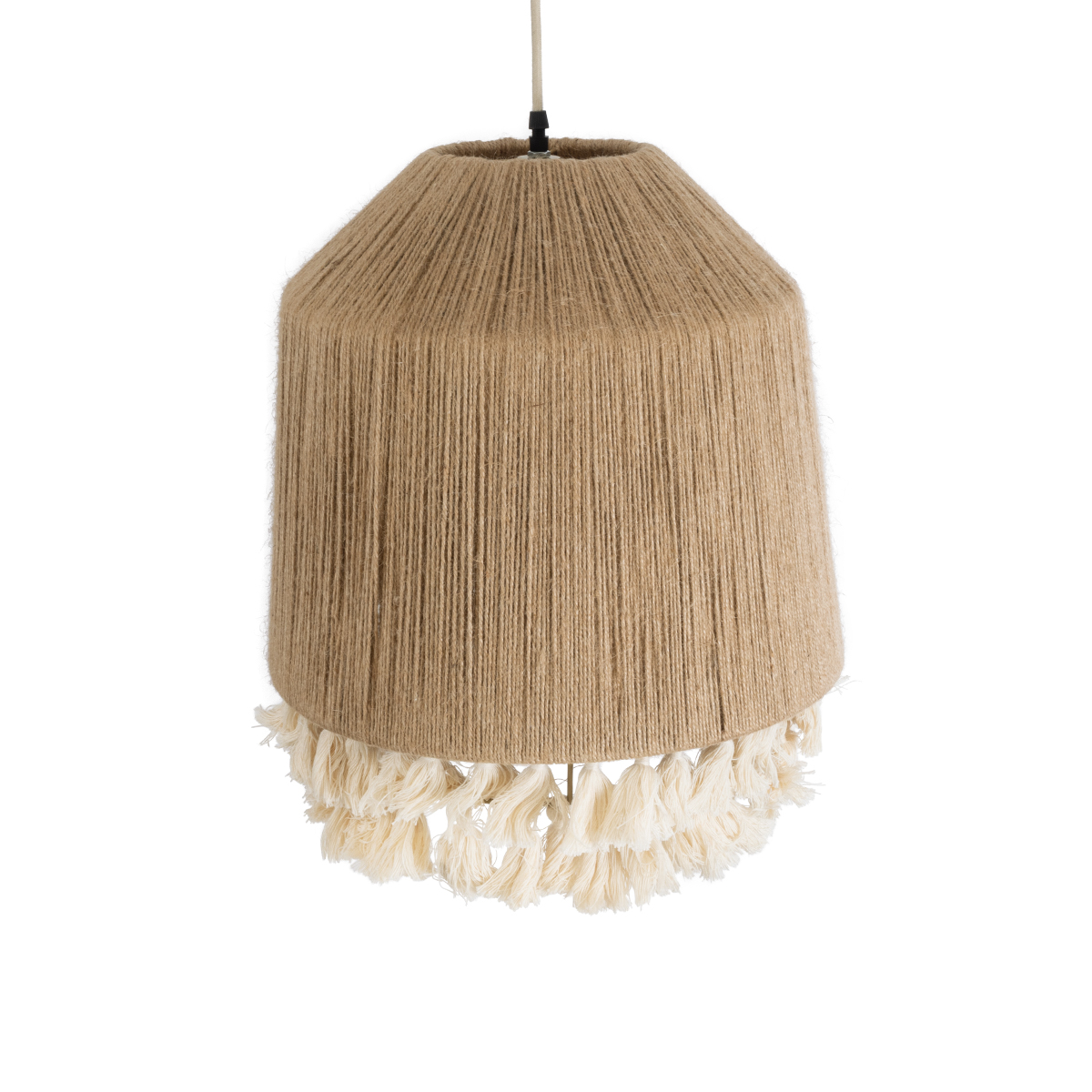 GLOBOSTAR® PUERTORICO 02092 Boho Κρεμαστό Φωτιστικό Οροφής με Ντουί 1 x E27 AC 220-240V IP20 - Μπεζ & Λευκό - Μ40 x Π40 x Υ45cm - Image 6