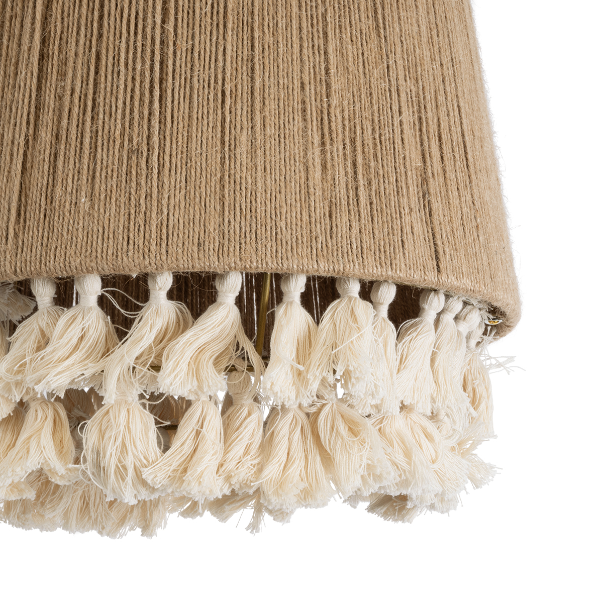 GLOBOSTAR® PUERTORICO 02092 Boho Κρεμαστό Φωτιστικό Οροφής με Ντουί 1 x E27 AC 220-240V IP20 - Μπεζ & Λευκό - Μ40 x Π40 x Υ45cm - Image 7
