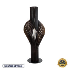 GLOBOSTAR® MIHIRO 02151 Boho Επιδαπέδιο Φωτιστικό με Ντουί 1 x E27 AC 220-240V IP20 - Καφέ & Μαύρο - Μ48 x Π48 x Υ120cm