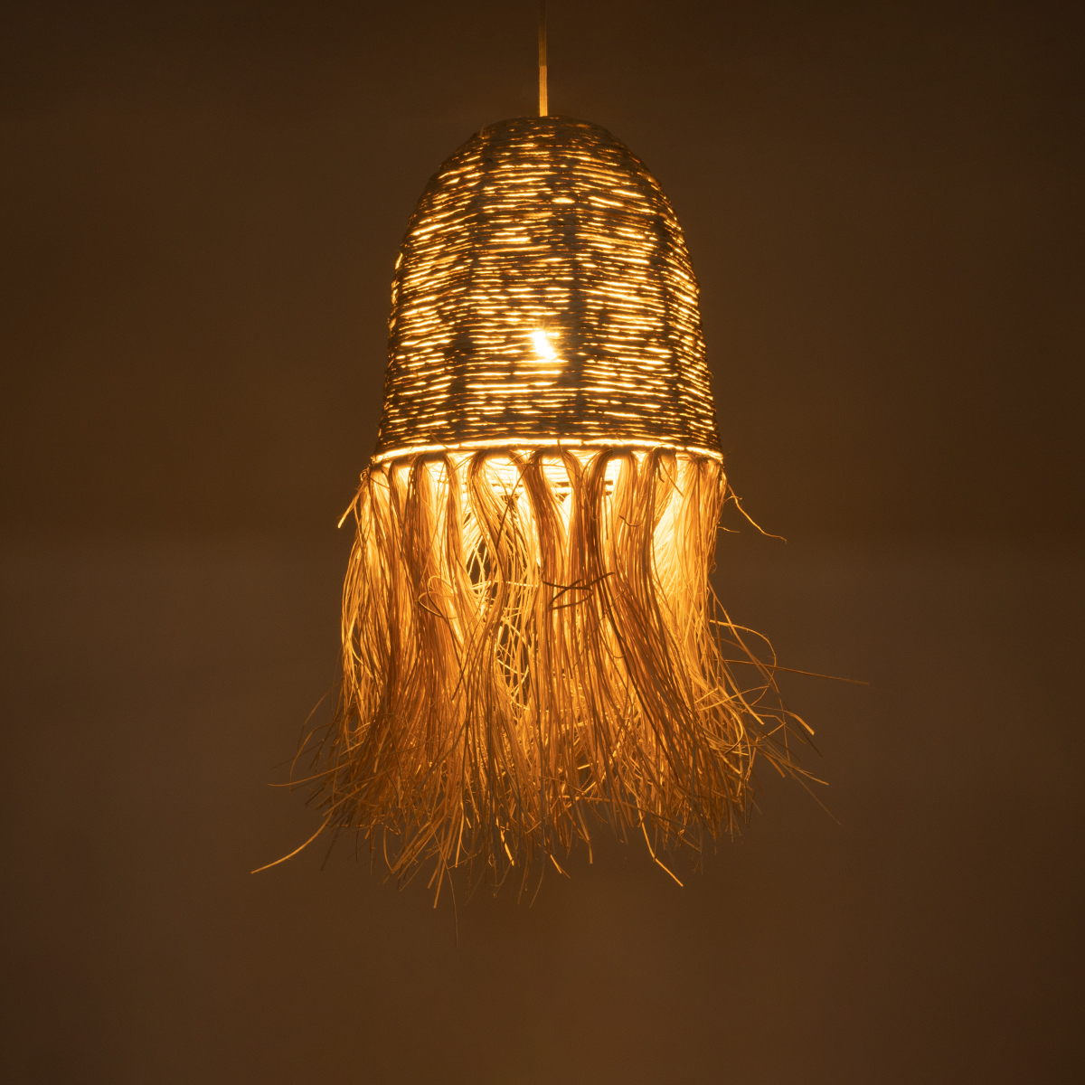 GLOBOSTAR® AREMBEPE 02178 Boho Κρεμαστό Φωτιστικό Οροφής με Ντουί 1 x E27 AC 220-240V IP20 - Μπεζ - Μ34 x Π34 x Υ70cm - Image 3