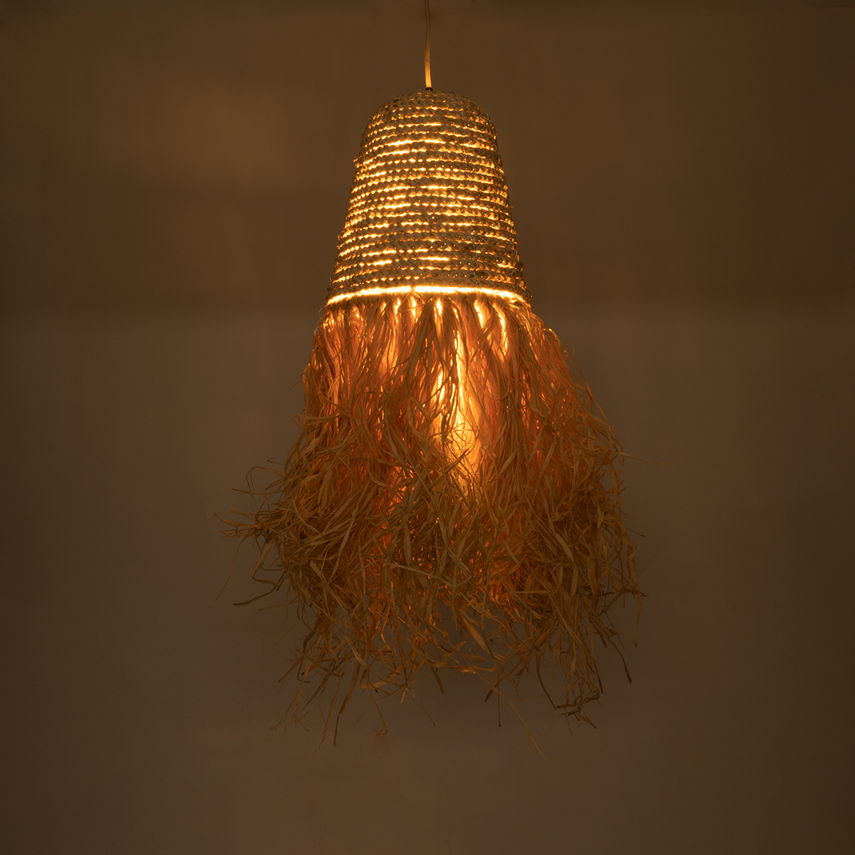 GLOBOSTAR® LETA 02189 Boho Κρεμαστό Φωτιστικό Οροφής με Ντουί 1 x E27 AC 220-240V IP20 - Μπεζ - Μ34 x Π34 x Υ70cm - Image 3