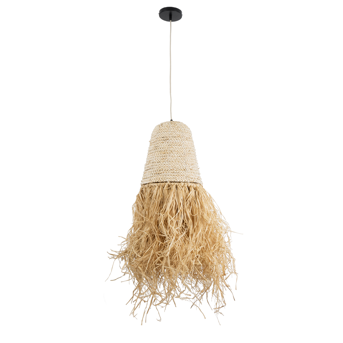 GLOBOSTAR® LETA 02189 Boho Κρεμαστό Φωτιστικό Οροφής με Ντουί 1 x E27 AC 220-240V IP20 - Μπεζ - Μ34 x Π34 x Υ70cm - Image 4