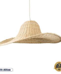 GLOBOSTAR® ESPARGOS 02214 Boho Κρεμαστό Φωτιστικό Οροφής με Ντουί 1 x E27 AC 220-240V IP20 - Μπεζ - Μ70 x Π70 x Υ35cm