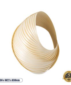 GLOBOSTAR® SALREL 02224 Boho Φωτιστικό Τοίχου - Απλίκα με Ντουί 1 x E27 AC 220-240V IP20 - Μπεζ - Μ30 x Π22 x Υ38cm