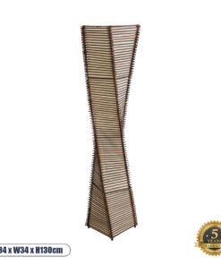 GLOBOSTAR® PALMA 02273 Boho Επιδαπέδιο Φωτιστικό με Ντουί 2 x E27 AC 220-240V IP20 - Καφέ & Μπεζ - Μ34 x Π34 x Υ130cm