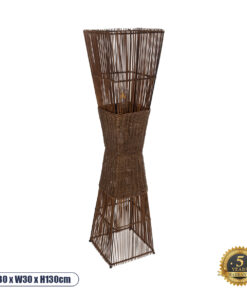 GLOBOSTAR® PALMA 02275 Boho Επιδαπέδιο Φωτιστικό με Ντουί 2 x E27 AC 220-240V IP20 - Καφέ - Μ30 x Π30 x Υ130cm