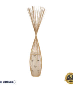 GLOBOSTAR® PORTONOVO S-02276 Boho Επιδαπέδιο Φωτιστικό με Ντουί 1 x E27 AC 220-240V IP20 - Μπεζ - Μ35 x Π35 x Υ165cm