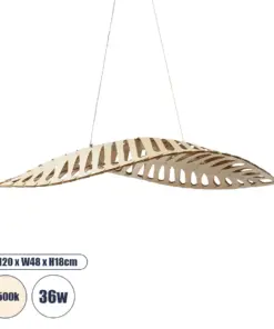 GLOBOSTAR® NANI 02285 Μοντέρνο Κρεμαστό Φωτιστικό Οροφής LED 36W 2880lm 120° AC 220-240V IP20 Φυσικό Λευκό 4500K - Lumileds SMD Chip - Μπεζ - Μ120 x Π48 x Υ18cm - 2 Χρόνια Εγγύηση