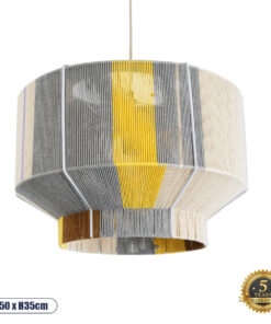 GLOBOSTAR® SALERNO 02290 Boho Κρεμαστό Φωτιστικό Οροφής με Ντουί 1 x E27 AC 220-240V IP20 - Πολύχρωμο - Μ50 x Π50 x Υ35cm