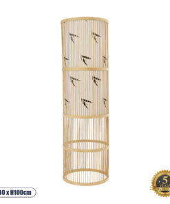 GLOBOSTAR® FALKLAND 02307 Boho Επιδαπέδιο Φωτιστικό με Ντουί 1 x E27 AC 220-240V IP20 - Μπεζ - Μ30 x Π30 x Υ100cm