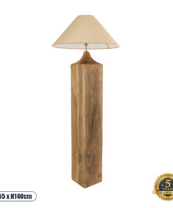 GLOBOSTAR® LAFRONTERA 02314 Boho Επιδαπέδιο Φωτιστικό με Ντουί 1 x E27 AC 220-240V IP20 - Καφέ & Μπεζ - Μ55 x Π55 x Υ140cm