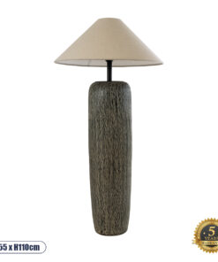 GLOBOSTAR® OLIANA 02315 Boho Επιδαπέδιο Φωτιστικό με Ντουί 1 x E27 AC 220-240V IP20 - Γκρι & Μπεζ - Μ55 x Π55 x Υ110cm