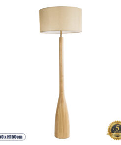 GLOBOSTAR® BERKBAY 02318 Boho Επιδαπέδιο Φωτιστικό με Ντουί 1 x E27 AC 220-240V IP20 - Μπεζ - Μ50 x Π50 x Υ150cm
