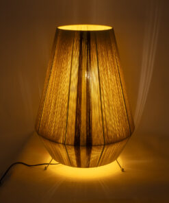 GLOBOSTAR® SALERNO 02331 Boho Επιδαπέδιο Φωτιστικό με Ντουί 1 x E27 AC 220-240V IP20 – Μπεζ & Καφε – Μ50 x Π50 x Υ70cm