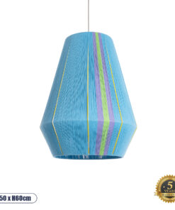 GLOBOSTAR® SALERNO 02336 Boho Κρεμαστό Φωτιστικό Οροφής με Ντουί 1 x E27 AC 220-240V IP20 - Πολύχρωμο - Μ50 x Π50 x Υ60cm