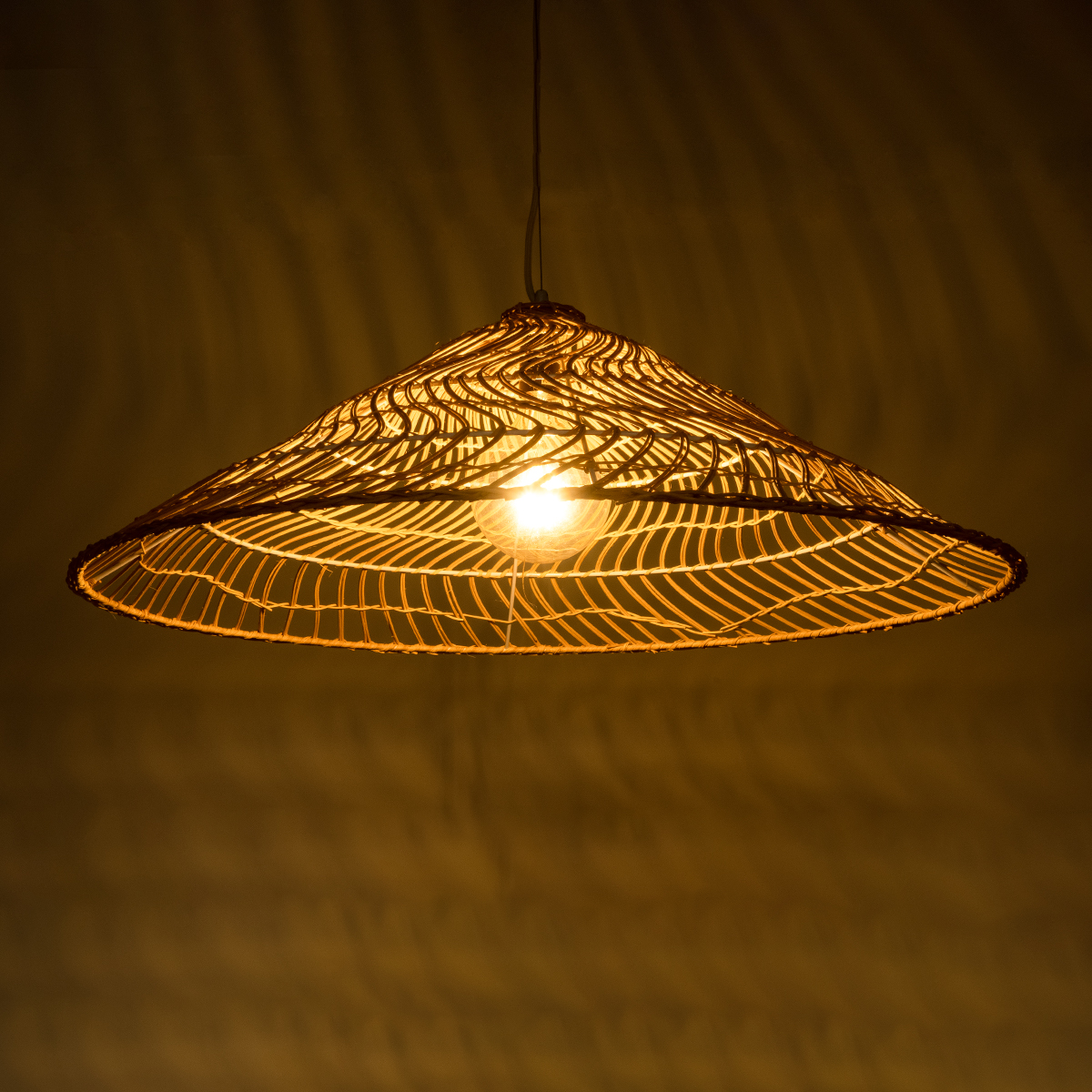 GLOBOSTAR® KAIA 02347 Boho Κρεμαστό Φωτιστικό Οροφής με Ντουί 1 x E27 AC 220-240V IP20 - Μπεζ - Μ80 x Π80 x Υ26cm - Image 3