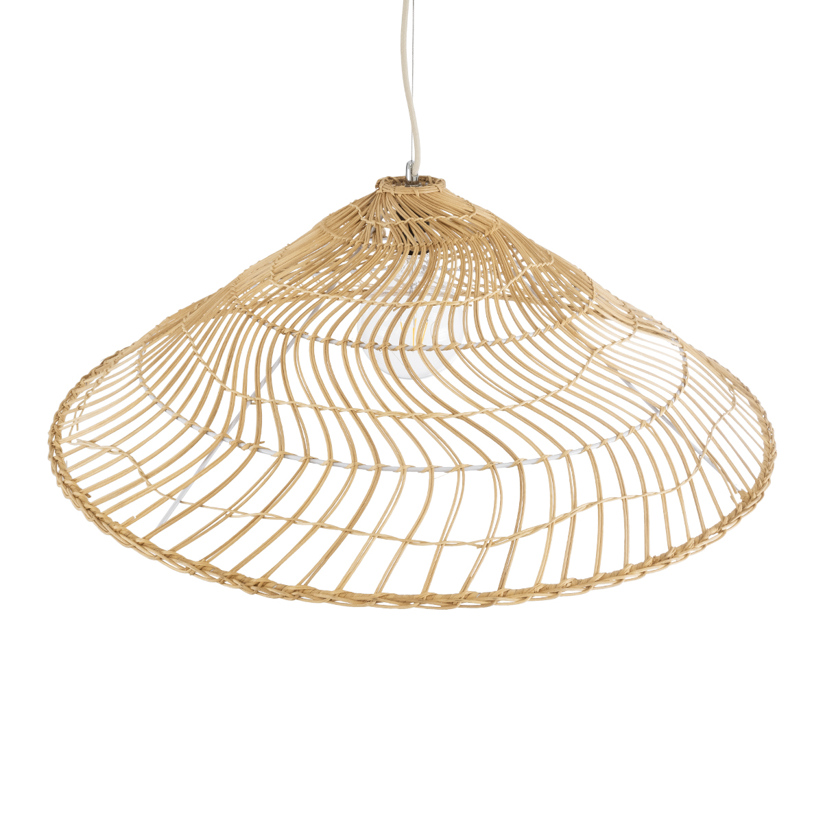 GLOBOSTAR® KAIA 02347 Boho Κρεμαστό Φωτιστικό Οροφής με Ντουί 1 x E27 AC 220-240V IP20 - Μπεζ - Μ80 x Π80 x Υ26cm - Image 7