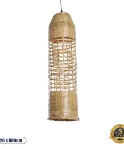 GLOBOSTAR® WAIKIKI 02350 Boho Κρεμαστό Φωτιστικό Οροφής με Ντουί 1 x E27 AC 220-240V IP20 - Μπεζ - Μ20 x Π20 x Υ80cm