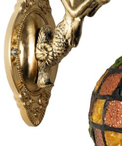 GLOBOSTAR® MERMAID 02389 Vintage Φωτιστικό Τοίχου – Απλίκα με Ντουί 1 x E27 AC 220-240V IP20 – Μπρούτζινο & Πολύχρωμο – Μ17 x Π30 x Υ27cm
