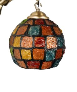 GLOBOSTAR® MERMAID 02389 Vintage Φωτιστικό Τοίχου – Απλίκα με Ντουί 1 x E27 AC 220-240V IP20 – Μπρούτζινο & Πολύχρωμο – Μ17 x Π30 x Υ27cm