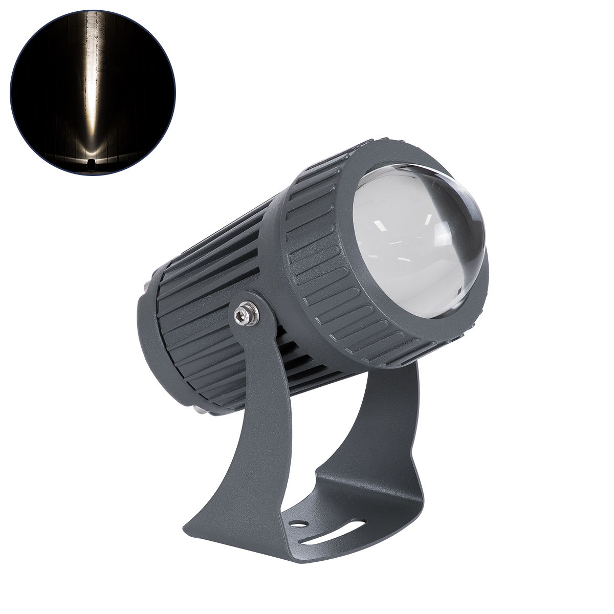GLOBOSTAR® SPOTFENIA 90134 Αρχιτεκτονικό Σποτ Φωτισμου LED 10W 1150lm 5° DC 24V Αδιάβροχο IP65 Φυσικό Λευκό 4500K Dimmable - Bridgelux COB Chip - Γκρι Ανθρακί - Μ7 x Π7 x Υ12cm - 3 Χρόνια Εγγύηση - Image 2