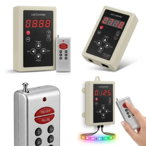 Ασύρματος LED Digital RGB Controller με Χειριστήριο RF για LED Digital RGB Προϊόντα 5v - 12v - 24v 1024 IC - 2048 IC GloboStar 04036 - Image 2