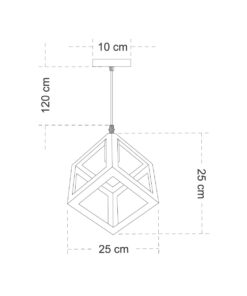 GLOBOSTAR® CUBE 00803 Μοντέρνο Κρεμαστό Φωτιστικό Οροφής με Ντουί 1 x E27 AC 220-240V IP20 – Χάλκινο Εφέ Σκουριάς – Μ25 x Π25 x Υ25cm