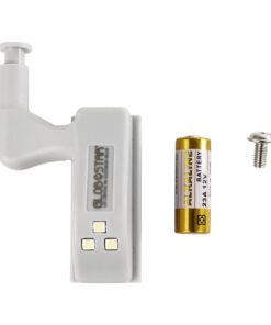 GloboStar® CLOSET 79640 Φωτιστικό Ντουλάπας LED για Μεντεσέ με Διακόπτη On/Off Κουμπωτό με Μπαταρία(Δεν συμπεριλαμβάνεται) – Ψυχρό Λευκό 6000K – Μ7 x Π4 x Υ2.5cm