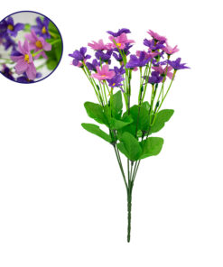 GloboStar® 09088 Τεχνητό Φυτό Διακοσμητικό Μπουκέτο Garden Cosmos Μωβ - Ροζ M20cm x Υ35cm Π20cm με 7 Κλαδάκια