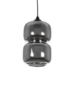 GLOBOSTAR® PIAGE 206-0036 Μοντέρνο Κρεμαστό Φωτιστικό Οροφής με Ντουί 1 x E27 AC 220-240V IP20 – Μαύρο Φιμέ – Μ18 x Π18 x Υ31cm