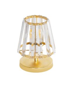 Alternative view of GLOBOSTAR® GLASSY 204-0064 Μοντέρνο Επιτραπέζιο Φωτιστικό Πορτατίφ με Ντουί 1 x E27 AC 220-240V IP20 - Χρυσό & Διάφανο - Μ18 x Π180 x Υ22cm