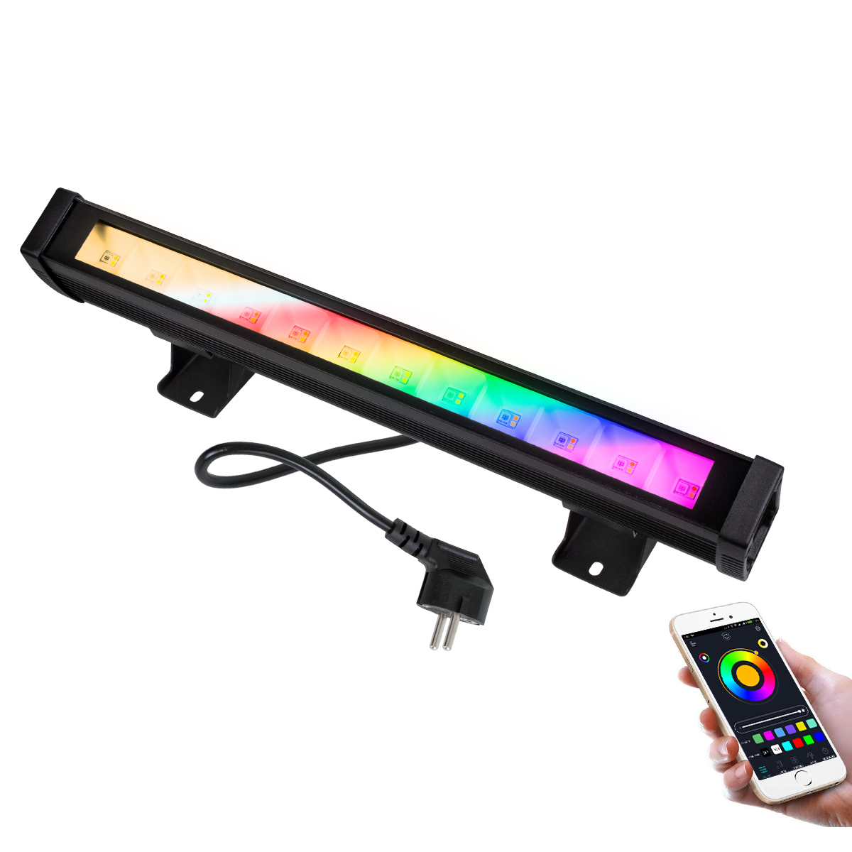 GloboStar® 85816 Μπάρα Εξωτερική LED SMD 5050 & 2835 20W 2000lm 180° AC 230V με Ασύρματο Wireless Bluetooth Αδιάβροχη IP66 Πολύχρωμη RGB+CCT Θερμό Λευκό 3000K - Λευκό Ημέρας 4500K - Ψυχρό Λευκό 6000K - Image 2
