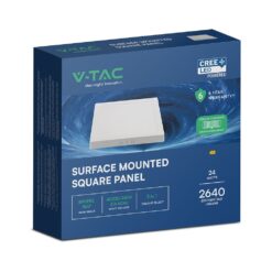 24W CCT Τετράγωνο 30x30cm Επιφανειακό LED Panel 2640lm V-TAC Cree Chip 6yrs Wty 105146VT