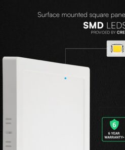 24W CCT Τετράγωνο 30x30cm Επιφανειακό LED Panel 2640lm V-TAC Cree Chip 6yrs Wty 105146VT