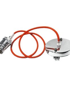 GLOBOSTAR® SUSPENS 115101 Vintage Κρεμαστό Φωτιστικό Οροφής με Ντουί 1 x E27 AC 220-240V IP20 - Ασημί & Πορτοκαλί - Μ10 x Π10 x Y94.3cm