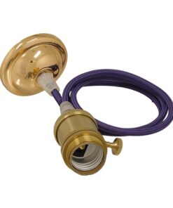 GLOBOSTAR® SUSPENS 115103 Vintage Κρεμαστό Φωτιστικό Οροφής με Ντουί 1 x E27 AC 220-240V IP20 - Χρυσό & Μωβ - Μ6.7 x Π6.7 x Y94.3cm