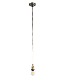 GLOBOSTAR® SUSPENS 115105 Vintage Κρεμαστό Φωτιστικό Οροφής με Ντουί 1 x E27 AC 220-240V IP20 - Χρυσό & Καφέ - Μ10 x Π10 x Y108.7cm